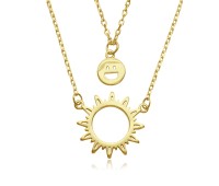 Sun Silver Necklace SPE-5597-GP